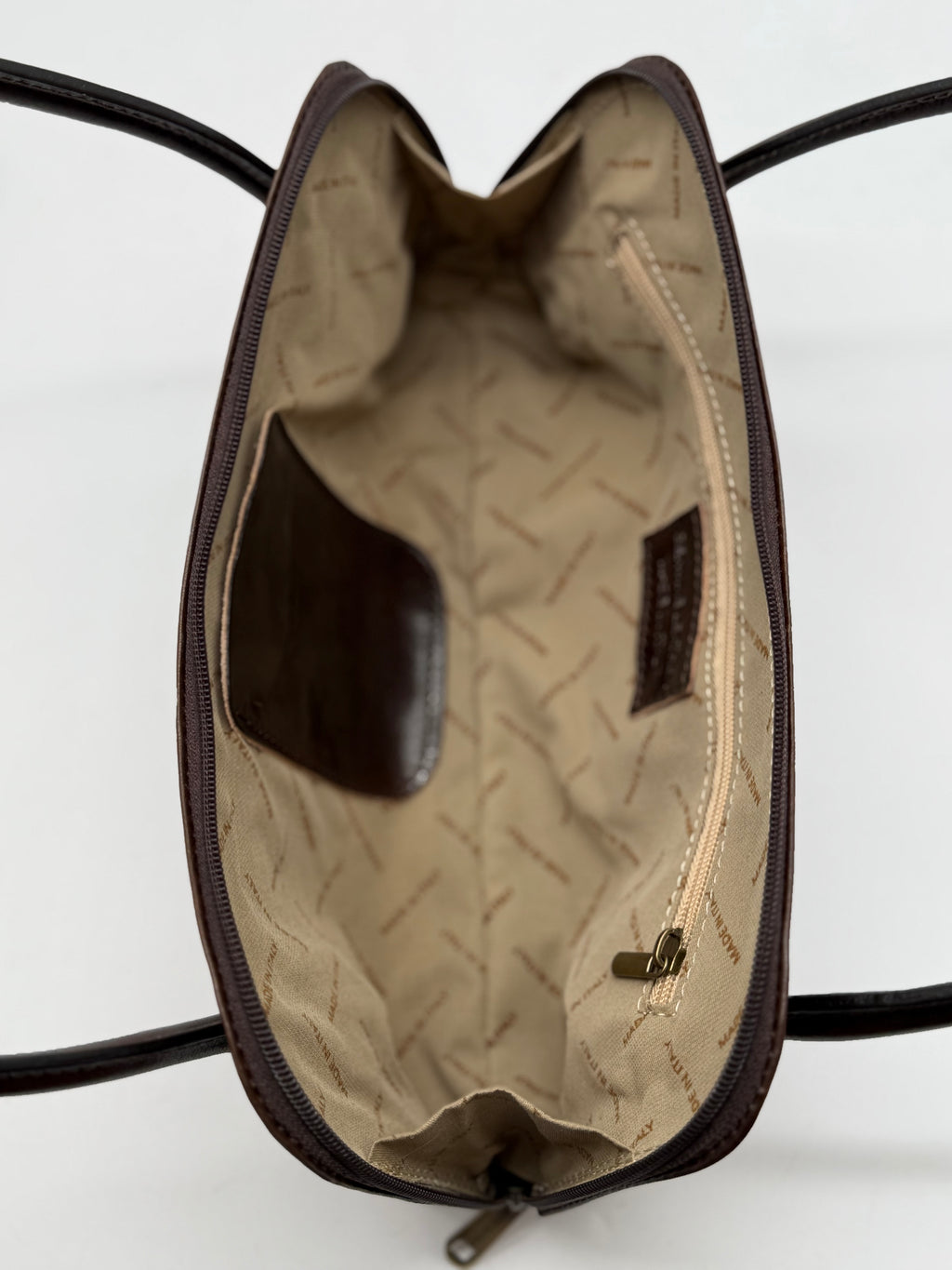 Borsa a spalla baghette in pelle marrone testa di moro linea Firenze made in italy