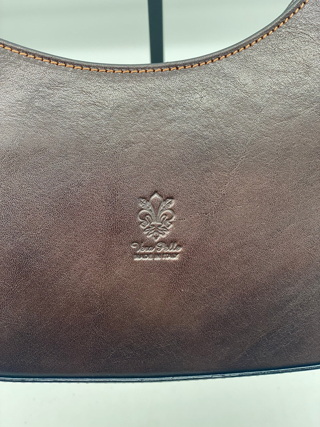 Borsa a spalla in vera pelle tamponata - Made in Italy