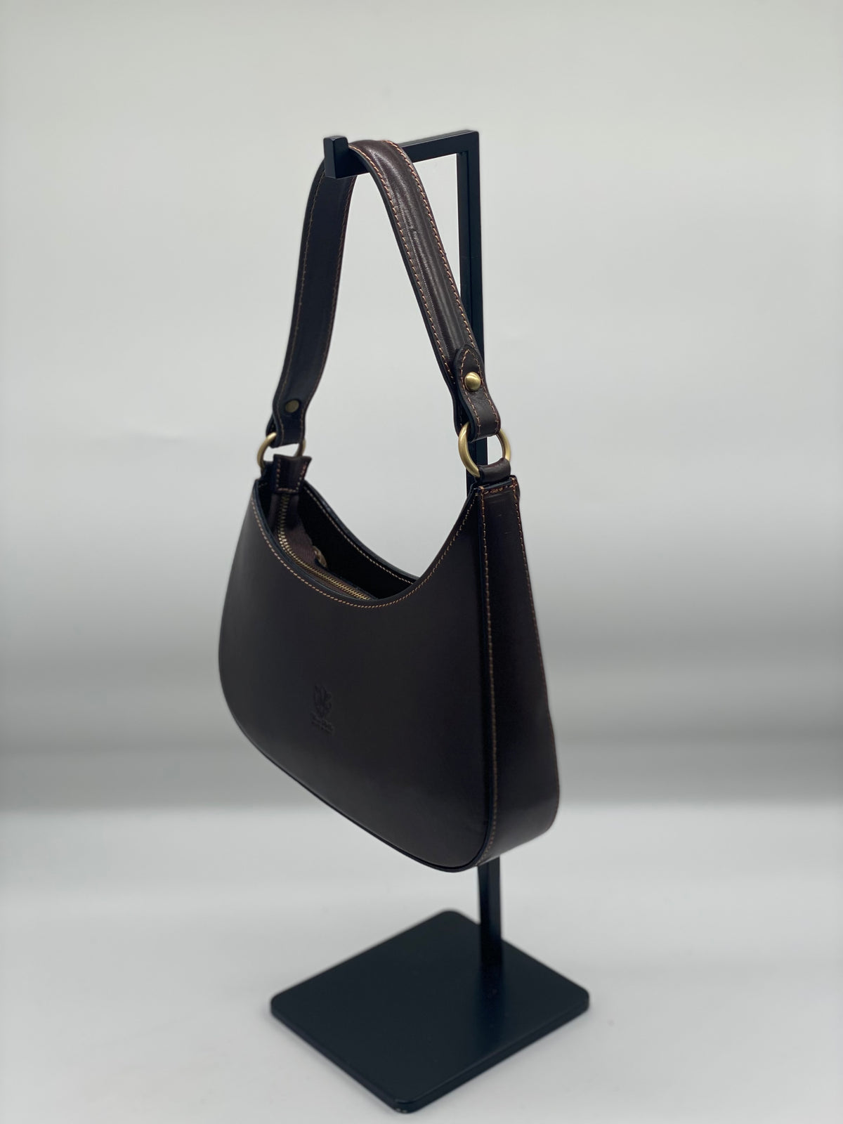 Borsa a spalla in vera pelle tamponata - Made in Italy