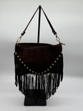 Borsa in vera pelle scamosciata