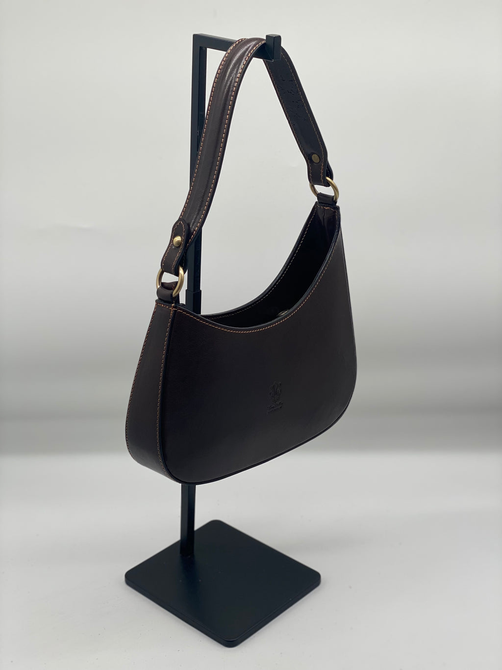 Borsa a spalla in vera pelle tamponata - Made in Italy