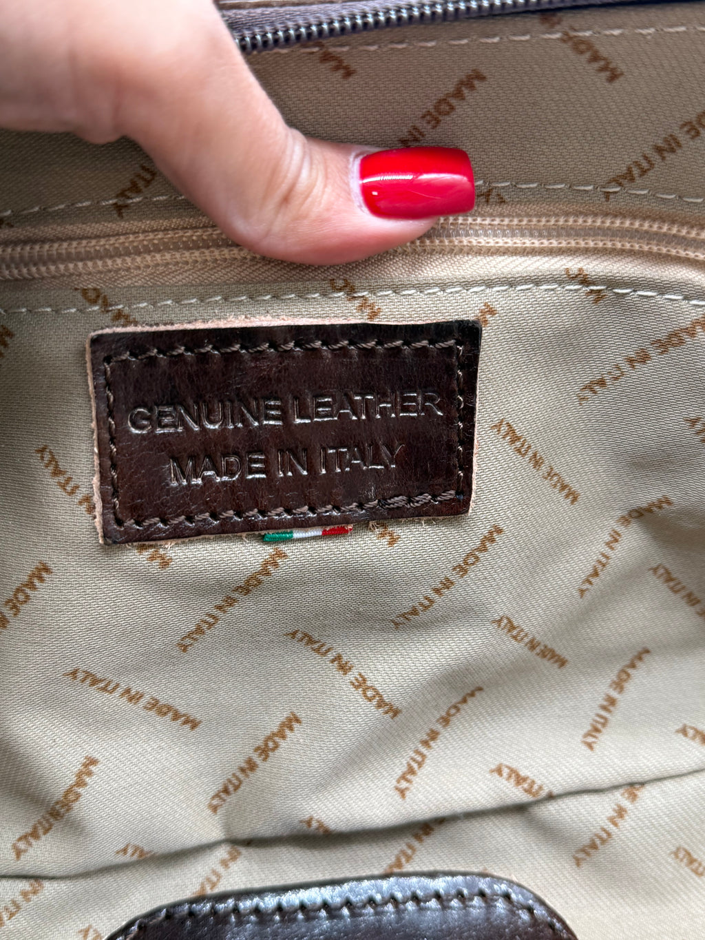 Borsa a spalla baghette in pelle marrone testa di moro linea Firenze made in italy