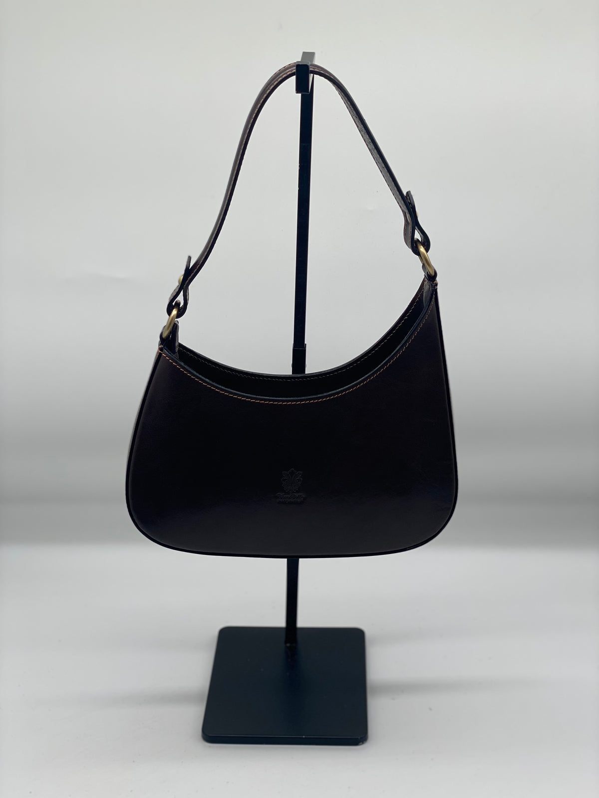 Borsa a spalla in vera pelle tamponata - Made in Italy