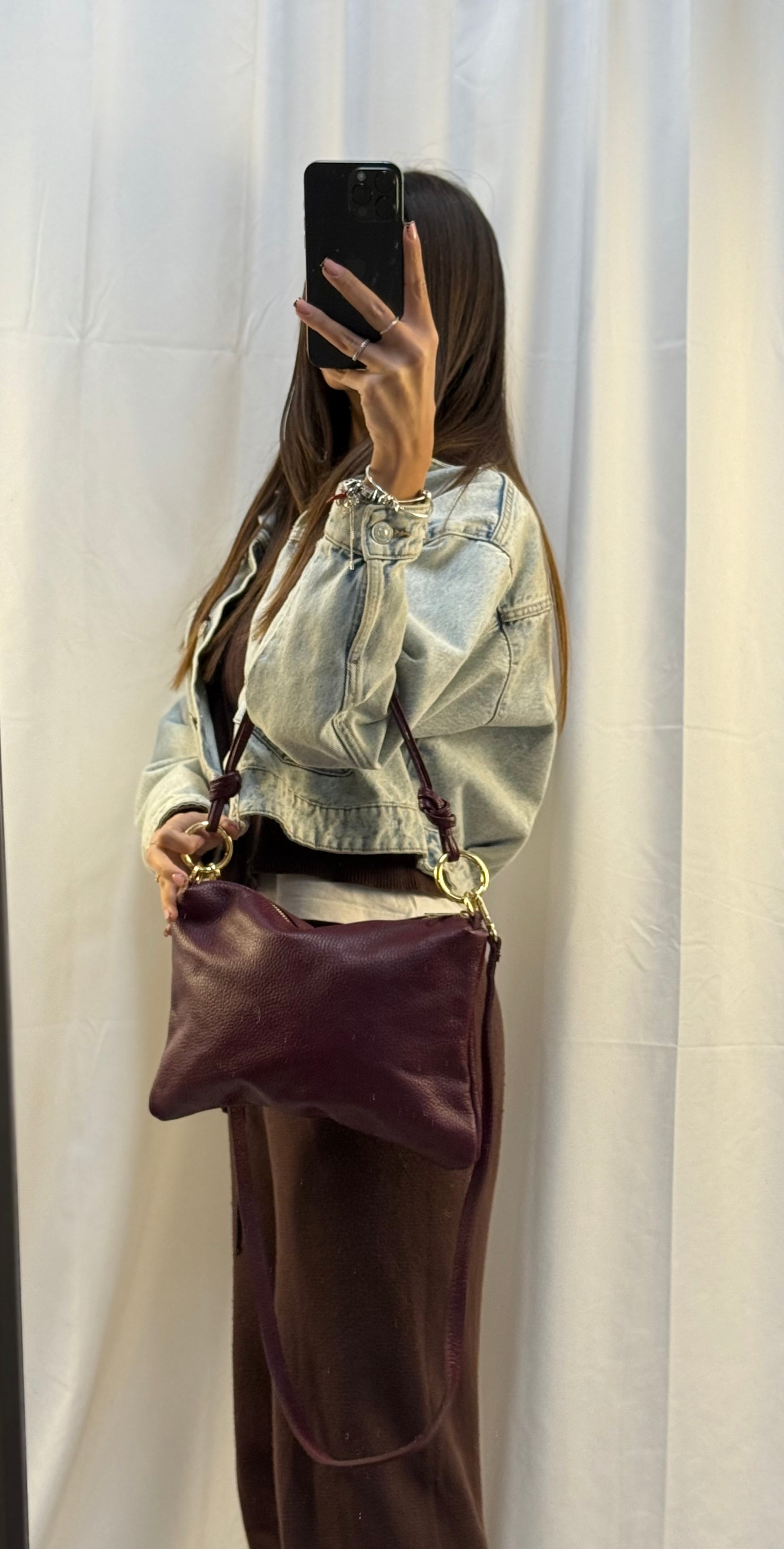 Borsa a spalla in vera pelle