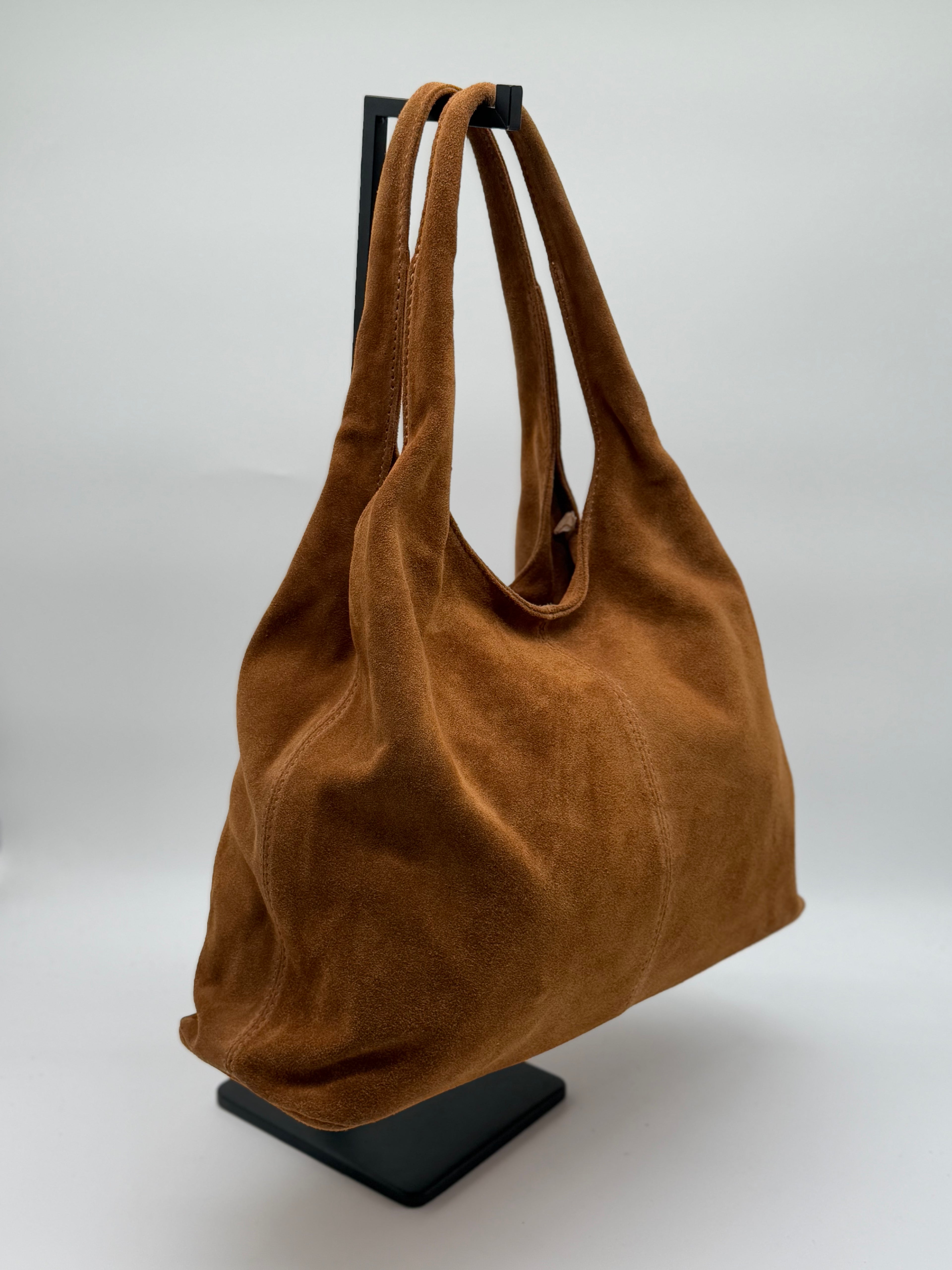 Moderna Sacca da Donna in Pelle martellata | Borsa a Spalla | Vera Pelle | Made in Italy |