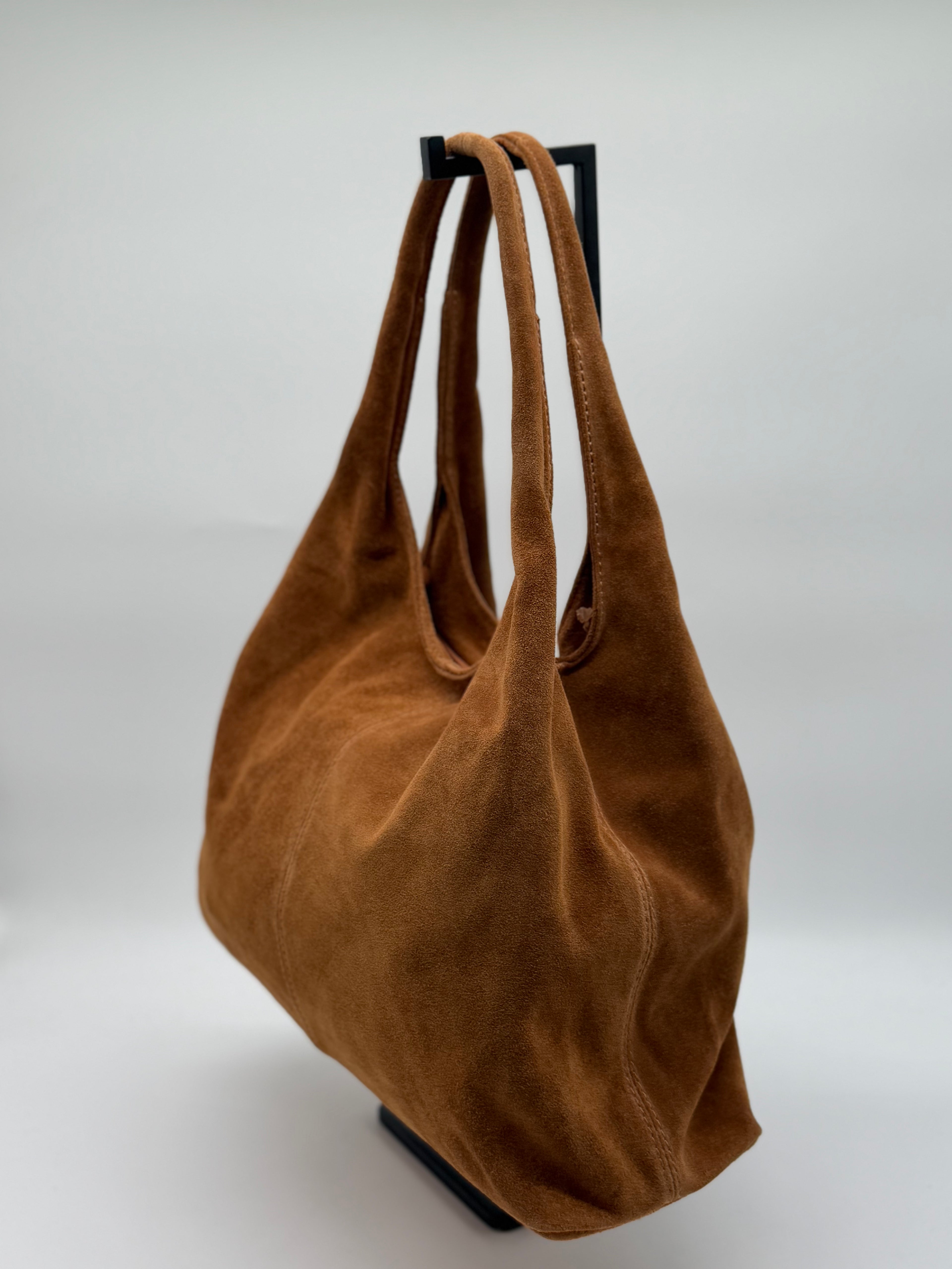 Moderna Sacca da Donna in Pelle martellata | Borsa a Spalla | Vera Pelle | Made in Italy |